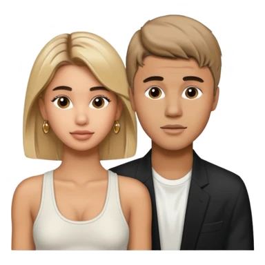 Justin bieber et hailey bieber ensemble voir tous le corps  sticker