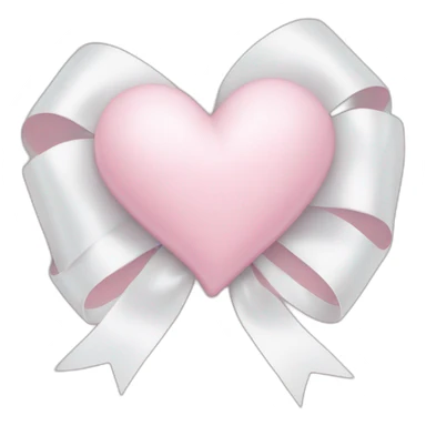 The pastel pink heart wrapped in white bow sticker
