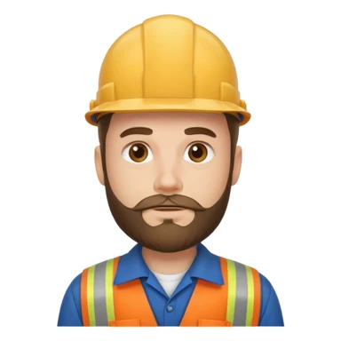 white men with beard wear worker's uniform sticker