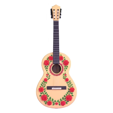 white classical Spanish guitar with intricate rosette designs sticker