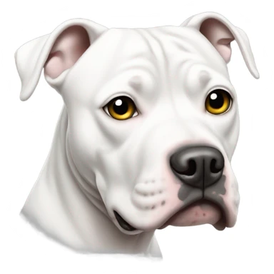 White pitbull with gray patch on eye  sticker