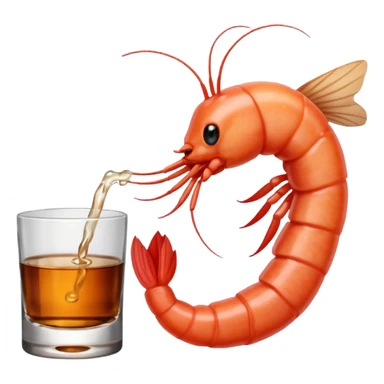 A SHRIMP DRINKING BOURBON, CLASSY, PHOTOREALISM sticker