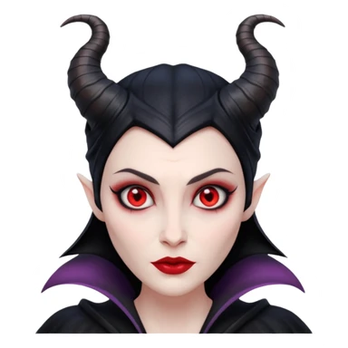 Maleficent villain with horns red eyes sticker