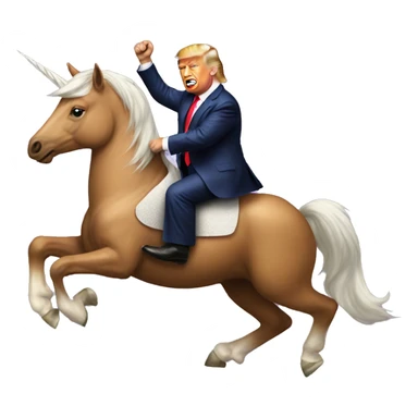 Donald Trump riding a unicorn sticker