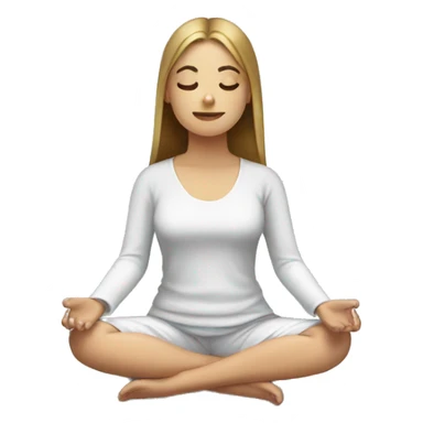 European girl meditating sticker