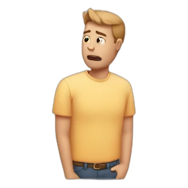man with stomach ache sticker