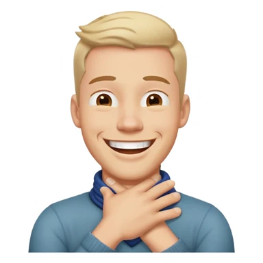 a man with arms crossed around his neck laughing  sticker