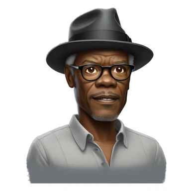 hyper realistic samuel l jackson wearing shirt sticker