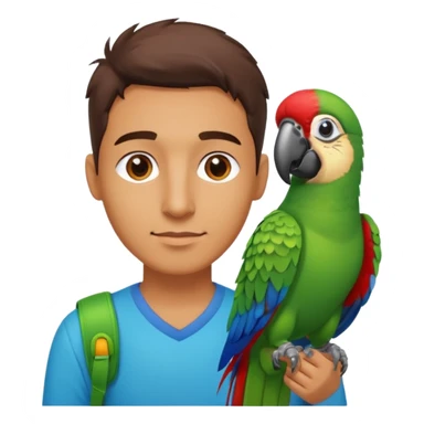 Walker + parrot on shoulder, Pet Walkers. Full body. sticker