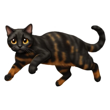 Black tortoiseshell cat jumping sticker