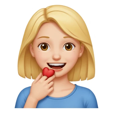 Girl smiling choking herself sticker