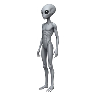 fullbody humanoid gray alien direct sideview sticker