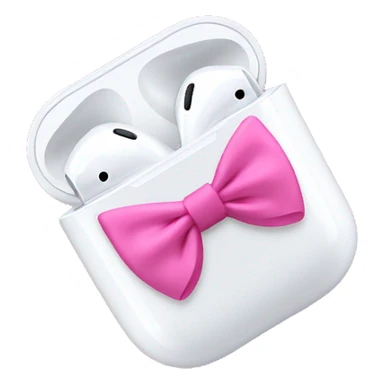 airpod maxes with pink bows tied around  sticker