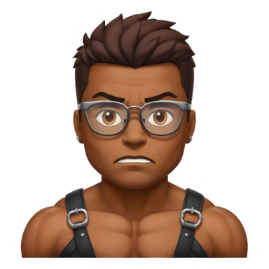 Glasses-Wearing wild Warrior bust sticker