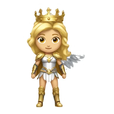 Blond Valkyrie full body with crown with wings sticker