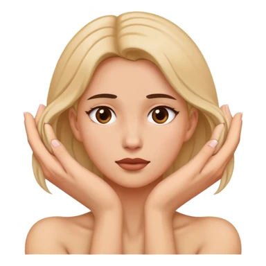 Female grabbing her neck with both hands sticker