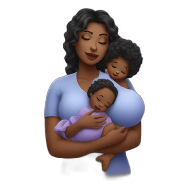 beautiful heavyset Black women holding baby sticker