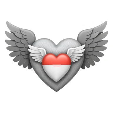 grisgray heart with wings and a hospital bandage (all gray) sticker