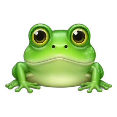 cute green frog with beautiful eyes sticker