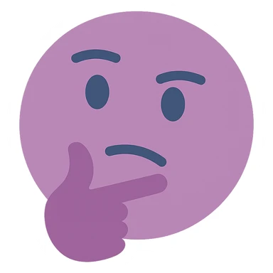 A dull purple The thinking face sticker