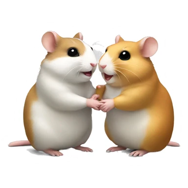 two hamsters giving handshake  sticker