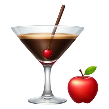 The apple heart eye emoji except the emoji has espresso martinis for eyes sticker