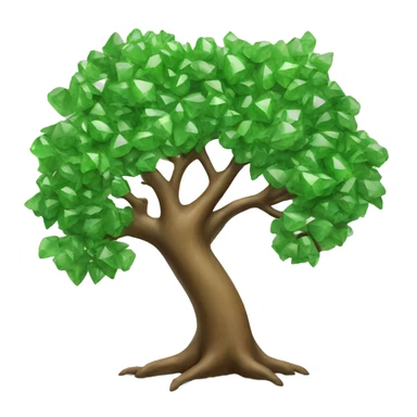 A tree with gemstone-like leaves sticker