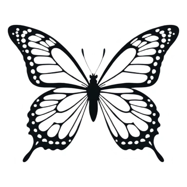 simple black butterfly silhouette sticker