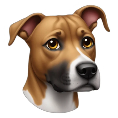 Staffi  noir avec les oreilles recoube sticker