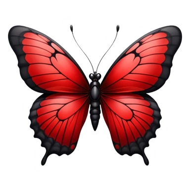 An Edgy crimson-blood-red obsidian-black beautiful butterfly sticker