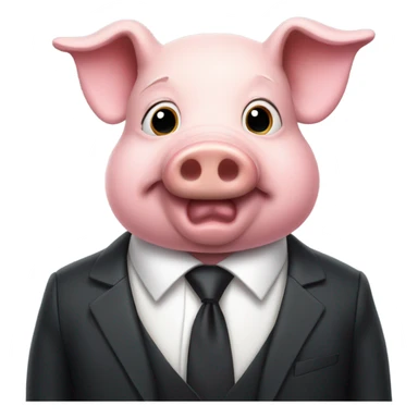 pig wearing suit sticker