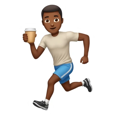 Morning Coffee Runner black man  sticker