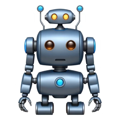I want atom from reel steel that has gray body with black screen and blue eyes  form the screen and a brown top a  robot sticker