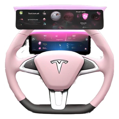 Pink Tesla model 3 interior dashboard sticker