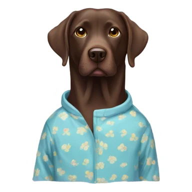 Chocolate lab wearing pjs sticker