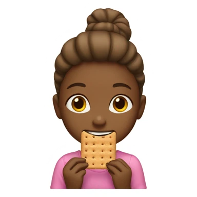 Girl eating graham crackers  sticker