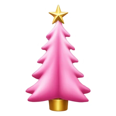 Pink Christmas tree with ornaments add one gold cross Jesus sticker