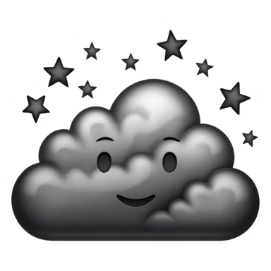 Black cloud with few shiny stars sticker