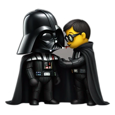 Darth Vader kissing a minion sticker