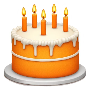 orange birthday cake with candles in a circle sticker