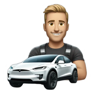 Cool guy with Tesla cyber truck sticker