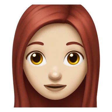 long dark red hair girl pale skin  sticker