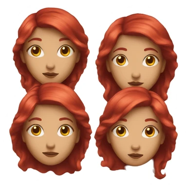 woman with cherry red hair sticker