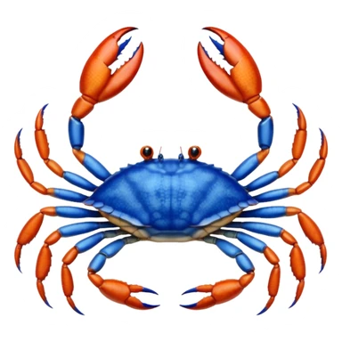 A blue crab with eight legs and two pincers sticker