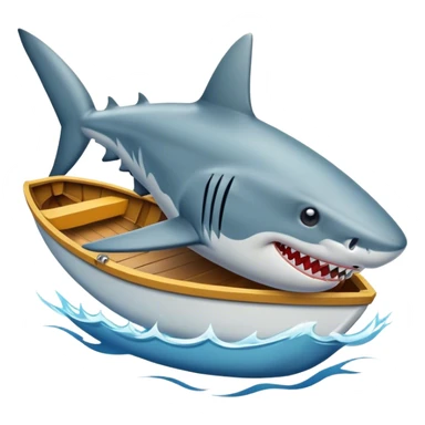 Shark with boat in mouth  sticker
