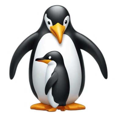 Penguin hugging monopoly token sticker