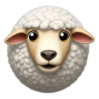 3d sphere with a cartoon Sheep skin texture with big beautiful eyes sticker