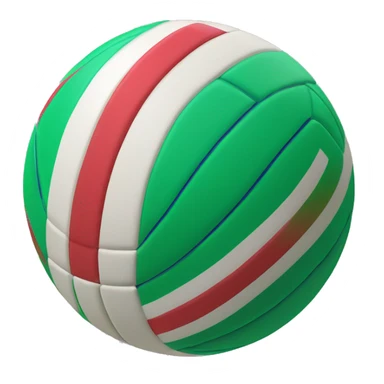 Pelota de voleibol roja y verde de rayas  sticker