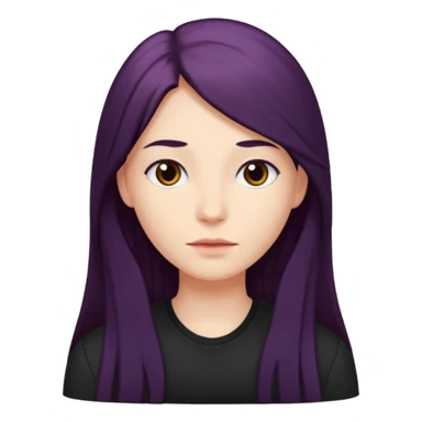 A avatar whit black shirt and berry long hair sticker