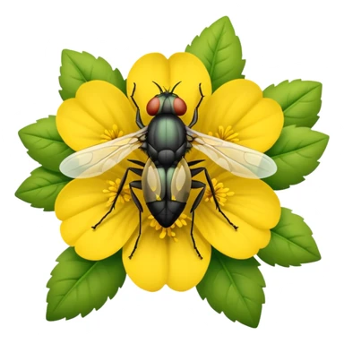 
fly on flower sticker